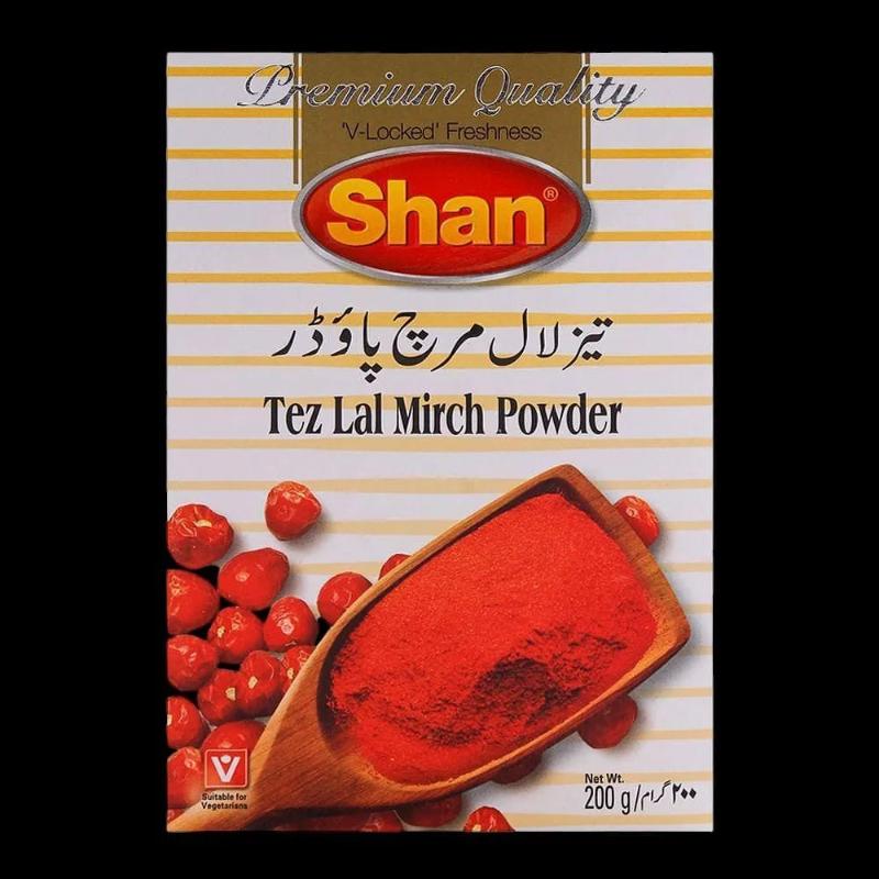 Shan Tez Lal (Mirch Powder 200g + Free Korma Sachet 10g) 1 Set
