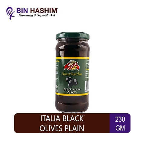 ITALIA BLACK OLIVES 230GM PLAIN