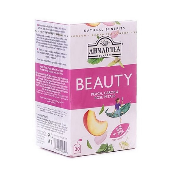 Ahmad Tea Beauty Peach Corab & Rose Petals Imported Tea Bags 20 Pieces