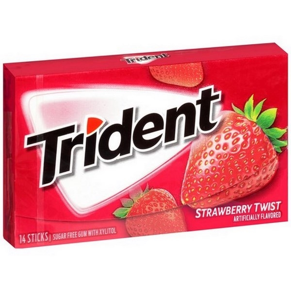Trident 14 Sticks Strawberry - 1 Packet