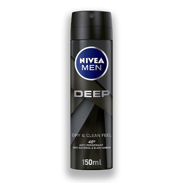 Nivea Men Deep Dry & Clean Feel Antiperspirant for Men Antibacterial Spray 150ml