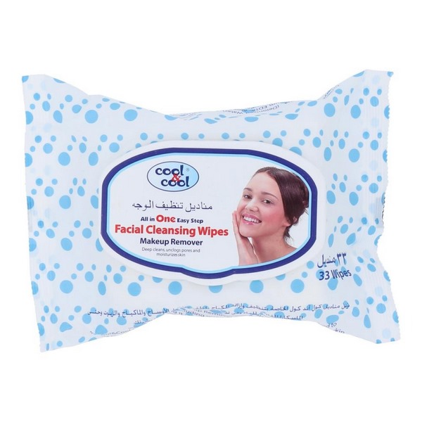 Cool & Cool Makeup Remover Wipes 33 Pieces