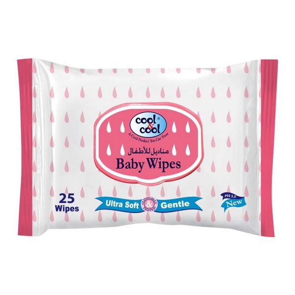 Cool & Cool Ultra Baby Wipes 25 Pieces