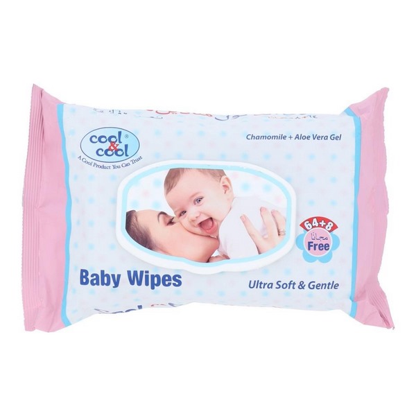 Cool & Cool Baby Wipes Ultra Soft & Gentle 72 Pieces