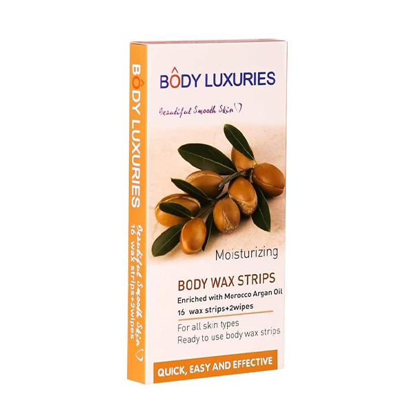 Body Luxuries Wax Strips Moisturizing Morocco Argan 18 Pieces