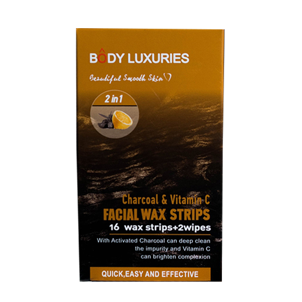 Body Luxuries Charcoal & Vitamin C Facial Wax Strips 16 Pieces