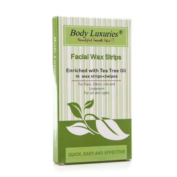 Body Luxuries Body Wax Strips Tea Tree Oil Basic 16 Pieces