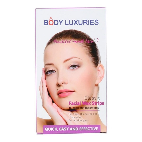 Body Luxuries Facial Wax Strips Classic 16 Pieces