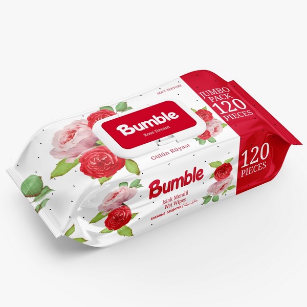 Bumble Wet Wipes Rose 500g