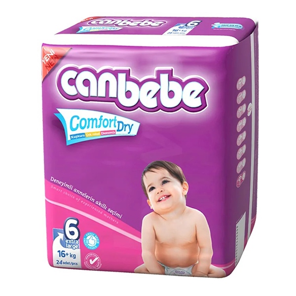 Canbebe Baby Diaper Extra Large Size 6 (16+ kg) 24 Pieces