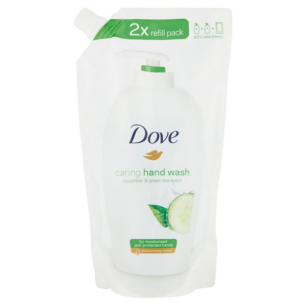 Dove Pouch Liquid Soap Caring Cucumber & Green Tea Scent Refill (Imported) 500ml
