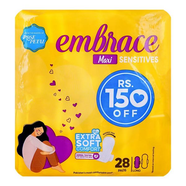 Embrace Sensitives Maxi Long Trio Pack 28 Pieces