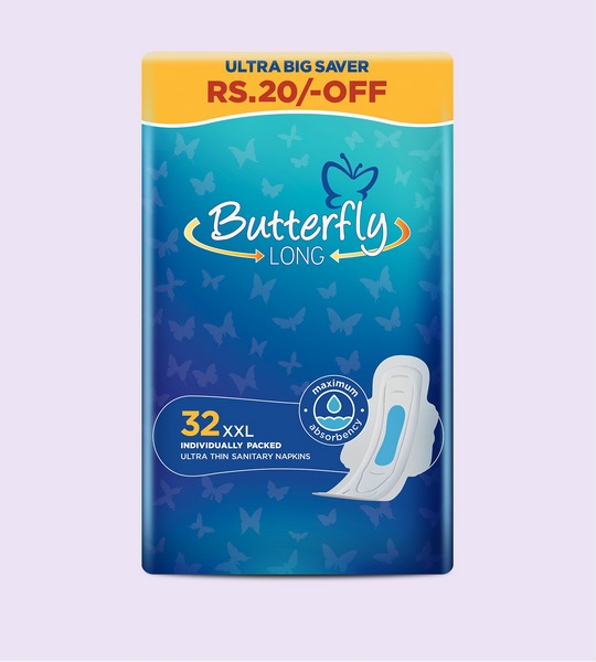 Butterfly Sanitary Pads Ultra Big Saver Trio XXL 32 Pieces
