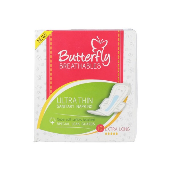 Butterfly Sanitary Pads Ultra Breathable Cottony XL 10 Pieces