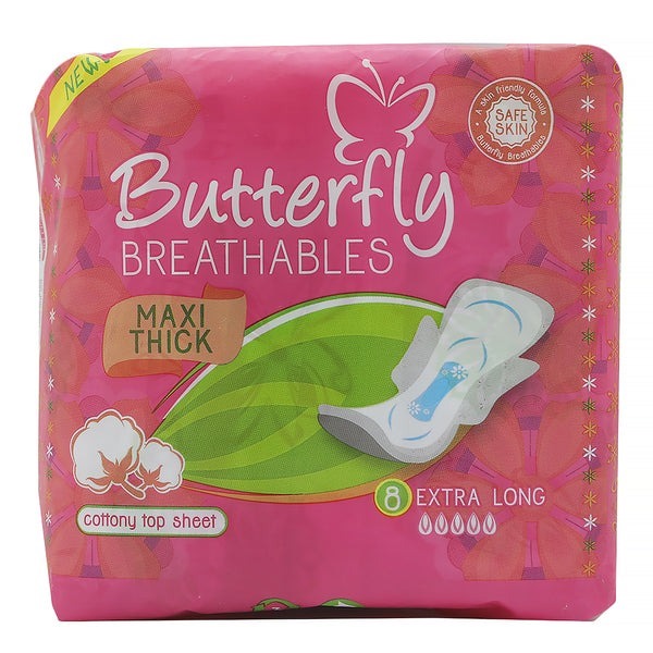 Butterfly Sanitary Pads Breathable Maxi Cottony Extra Long 1 Packet