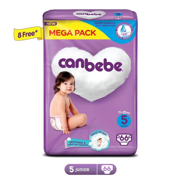 Canbebe CD Mega Junior Diaper (Size 66 x 4) 66 Pieces