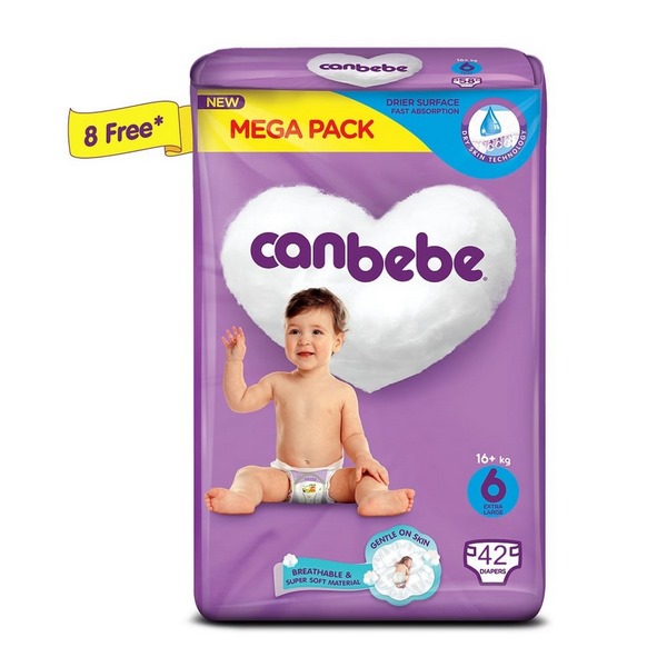 Canbebe Baby Diaper Jumbo Extra Large Size 6 (16+ Kg) 42 Pieces