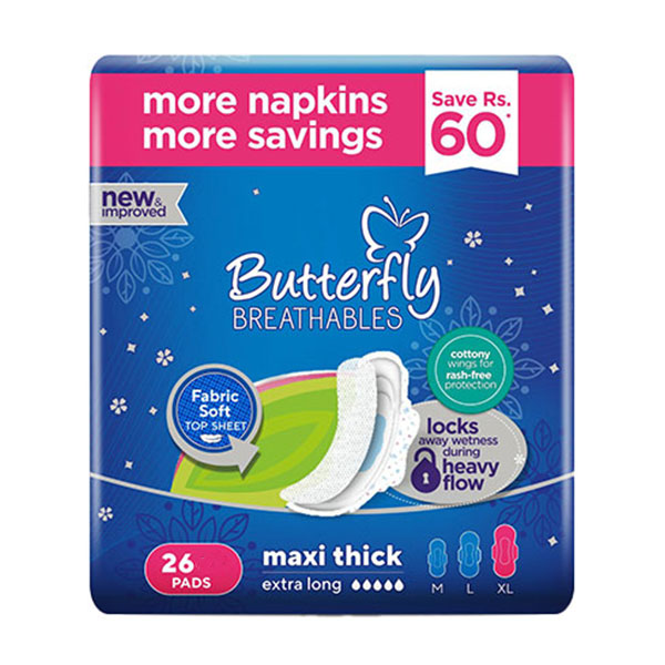Butterfly Breathables Maxi Thick Extra Large 28 Pieces