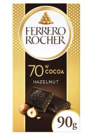 FERRERO ROCHER 70%CACAO HAZELNUT AVEC NOISETTES 90G