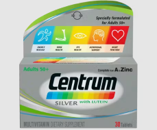 CENTRUM SILVER WITH LUTEIN ADULTS 50+ 30TAB