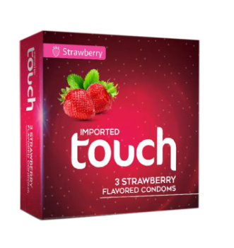 TOUCH STRAWBERRY FLAV 3COMDOMS