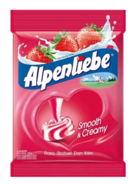 ALPENLIEBE SMOOTH STRAWBERRY CANDY 125G