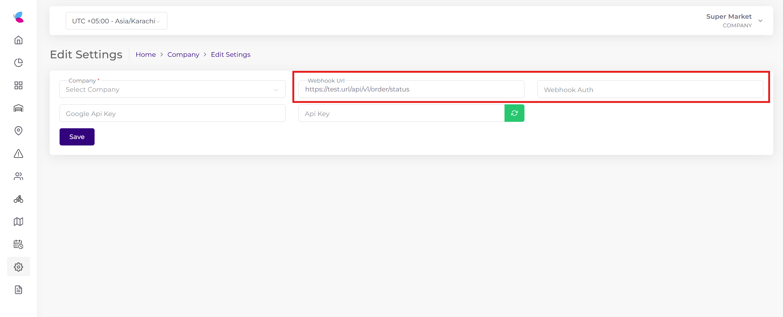 Edit Branch Settings